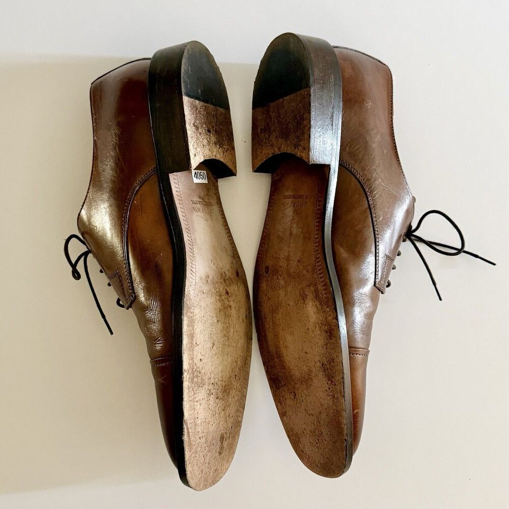 J.Murphy Johnston & Murphy Novick Brown Cap Toe Leather Dress Shoes Mens Size 9M - Picture 11 of 16